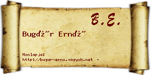 Bugár Ernő névjegykártya