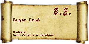 Bugár Ernő névjegykártya