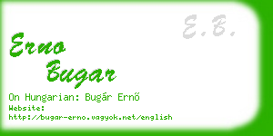 erno bugar business card