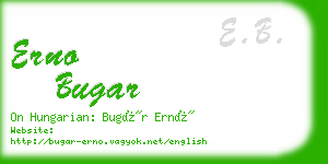 erno bugar business card